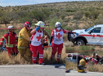 Frentazo en Carretera Parral